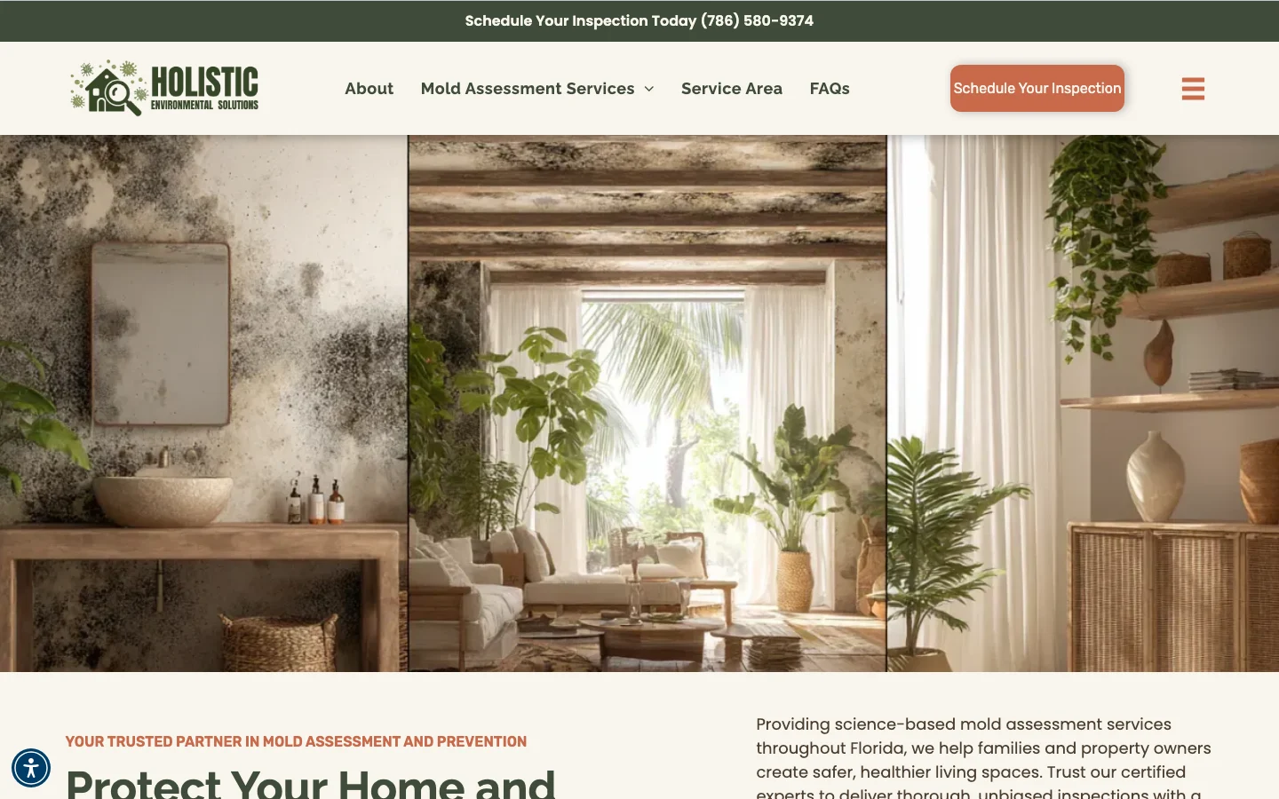 Holistic Environmental Solutions homepage hero, April 2026 reference crop.