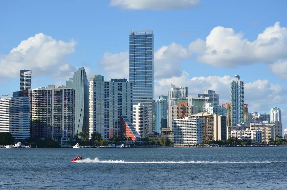 Brickell high-rise towers along Biscayne Bay
