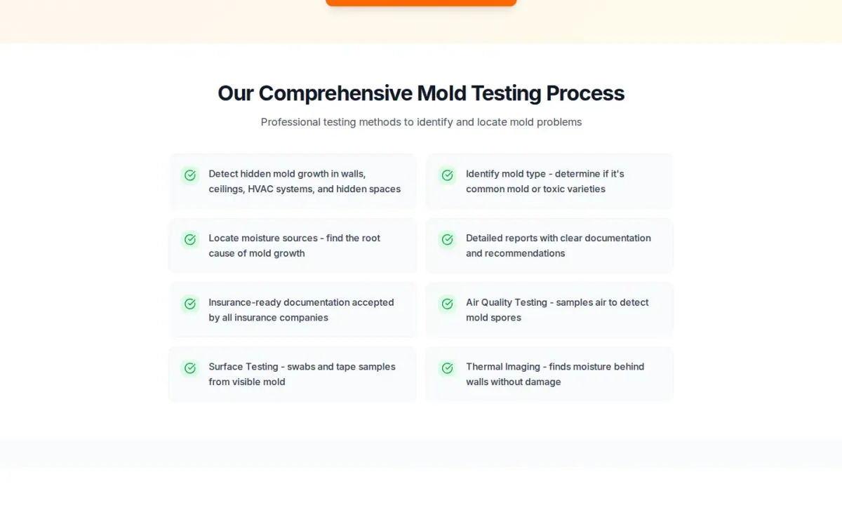 Viewport of Total Leak Detection's mold-testing process section