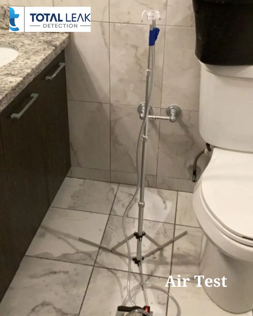 Professional air quality testing for mold spores in bathroom environment