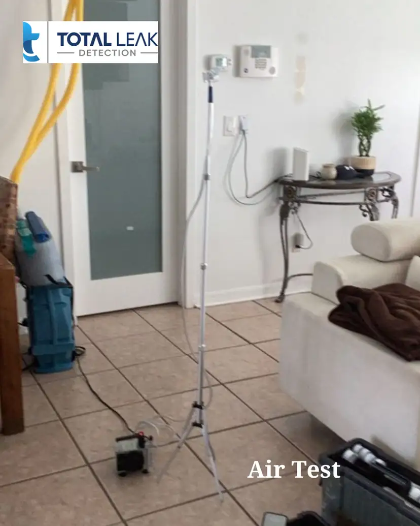 Mold testing and camera inspection in a Doral living room