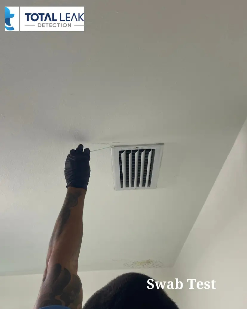 Mold testing and inspection of HVAC air vent for contamination