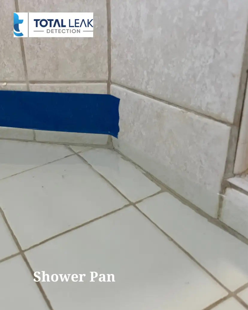 Professional shower pan leak test process with water retention testing